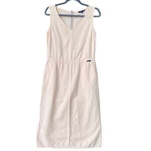 Mat De Misaine Womens Size 40 (Large) V Neck Back Zip Sleeveless A Line Dress